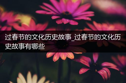 过春节的文化历史故事_过春节的文化历史故事有哪些