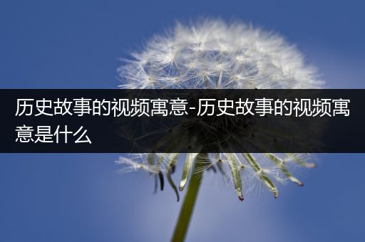 历史故事的视频寓意-历史故事的视频寓意是什么