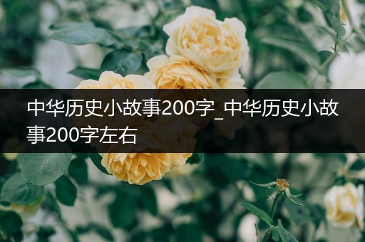 中华历史小故事200字_中华历史小故事200字左右