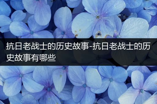 抗日老战士的历史故事-抗日老战士的历史故事有哪些