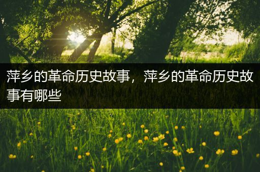 萍乡的革命历史故事，萍乡的革命历史故事有哪些