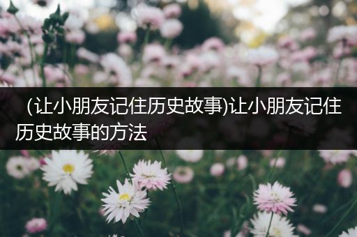 （让小朋友记住历史故事)让小朋友记住历史故事的方法