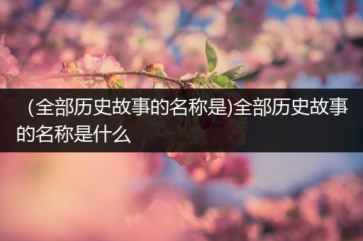 （全部历史故事的名称是)全部历史故事的名称是什么