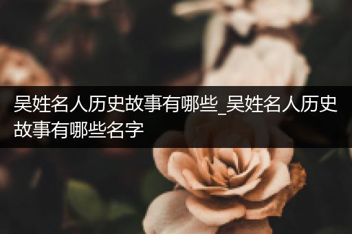 吴姓名人历史故事有哪些_吴姓名人历史故事有哪些名字