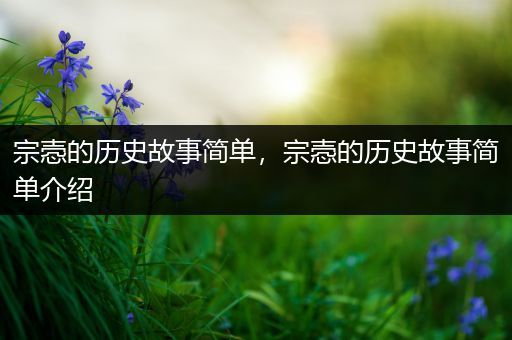 宗悫的历史故事简单，宗悫的历史故事简单介绍