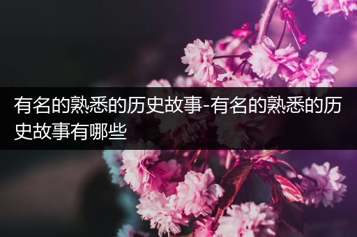 有名的熟悉的历史故事-有名的熟悉的历史故事有哪些