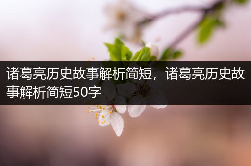 诸葛亮历史故事解析简短，诸葛亮历史故事解析简短50字