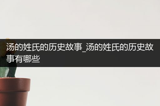 汤的姓氏的历史故事_汤的姓氏的历史故事有哪些