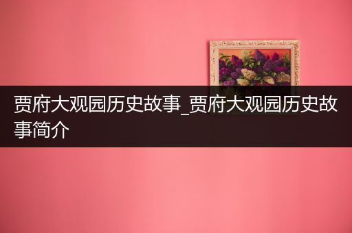 贾府大观园历史故事_贾府大观园历史故事简介