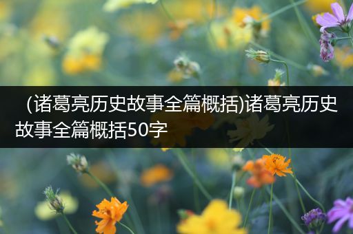 （诸葛亮历史故事全篇概括)诸葛亮历史故事全篇概括50字