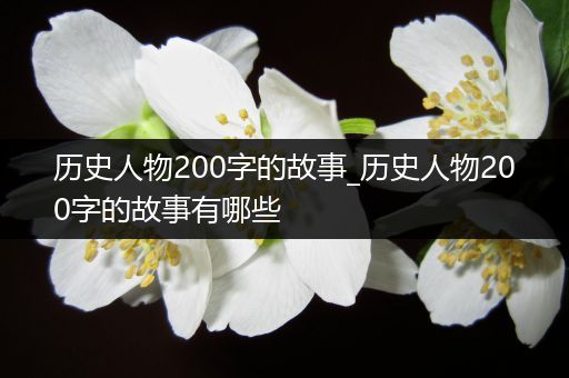 历史人物200字的故事_历史人物200字的故事有哪些