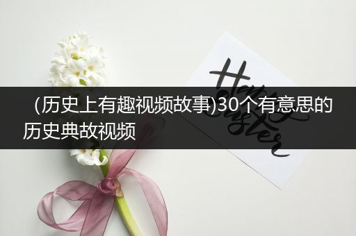 （历史上有趣视频故事)30个有意思的历史典故视频