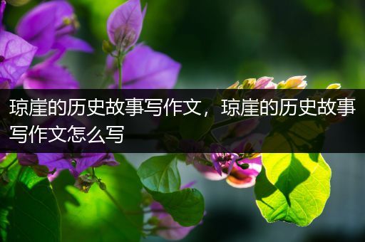 琼崖的历史故事写作文，琼崖的历史故事写作文怎么写