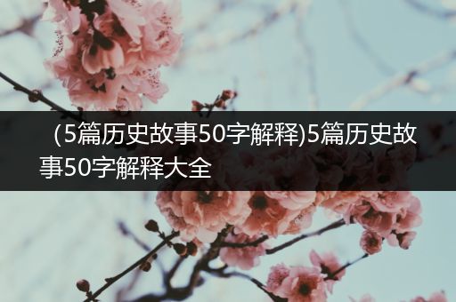 （5篇历史故事50字解释)5篇历史故事50字解释大全