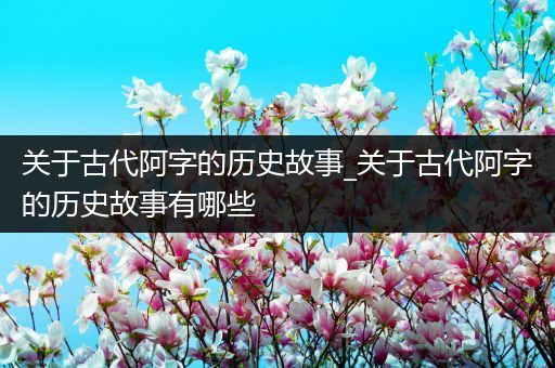 关于古代阿字的历史故事_关于古代阿字的历史故事有哪些