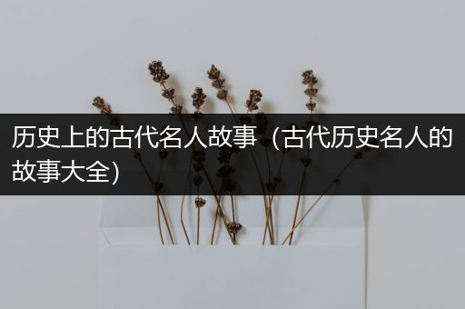 历史上的古代名人故事（古代历史名人的故事大全）