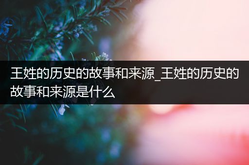 王姓的历史的故事和来源_王姓的历史的故事和来源是什么