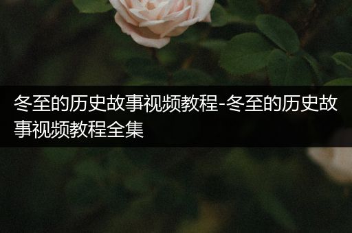 冬至的历史故事视频教程-冬至的历史故事视频教程全集