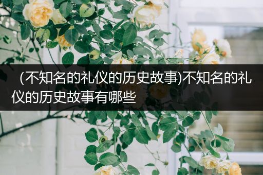 （不知名的礼仪的历史故事)不知名的礼仪的历史故事有哪些