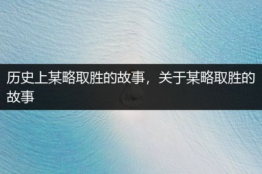 历史上某略取胜的故事，关于某略取胜的故事