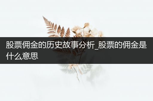 股票佣金的历史故事分析_股票的佣金是什么意思