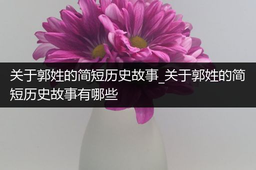 关于郭姓的简短历史故事_关于郭姓的简短历史故事有哪些