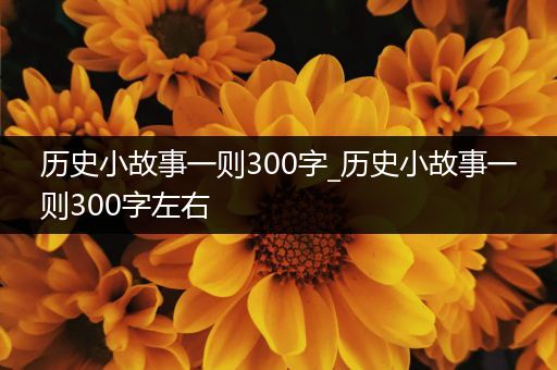 历史小故事一则300字_历史小故事一则300字左右