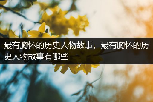 最有胸怀的历史人物故事，最有胸怀的历史人物故事有哪些