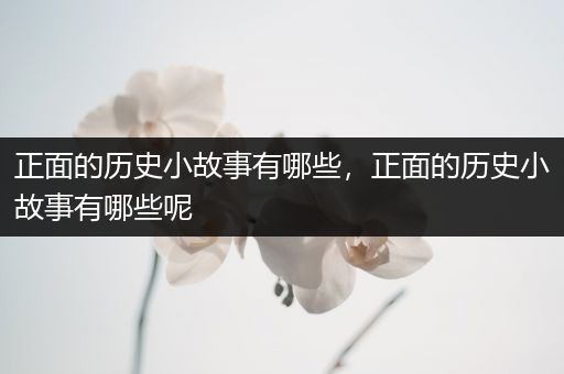 正面的历史小故事有哪些，正面的历史小故事有哪些呢