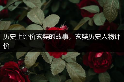 历史上评价玄奘的故事，玄奘历史人物评价