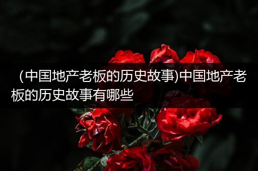 （中国地产老板的历史故事)中国地产老板的历史故事有哪些