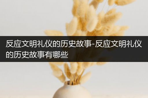 反应文明礼仪的历史故事-反应文明礼仪的历史故事有哪些