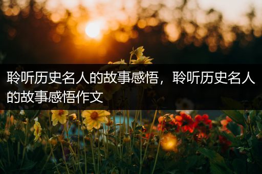 聆听历史名人的故事感悟，聆听历史名人的故事感悟作文