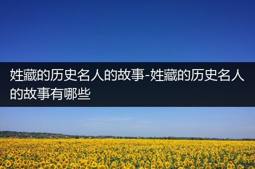 姓藏的历史名人的故事-姓藏的历史名人的故事有哪些