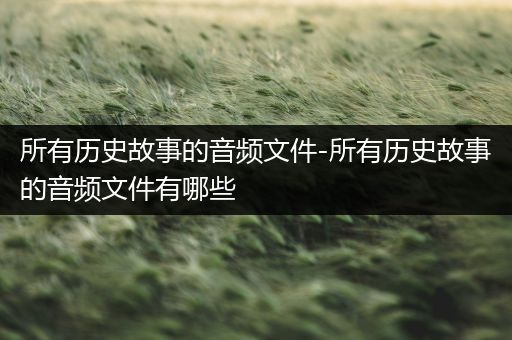 所有历史故事的音频文件-所有历史故事的音频文件有哪些