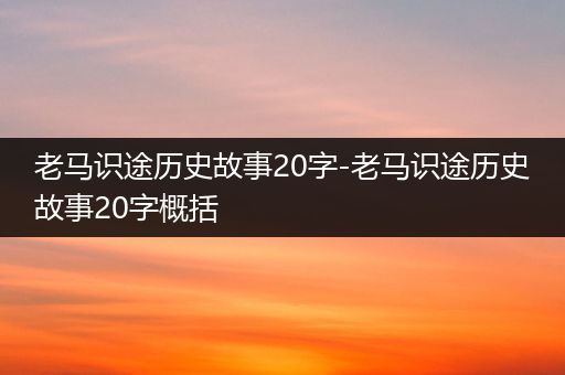 老马识途历史故事20字-老马识途历史故事20字概括