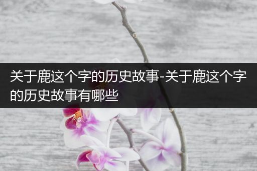 关于鹿这个字的历史故事-关于鹿这个字的历史故事有哪些