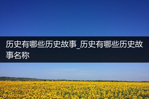 历史有哪些历史故事_历史有哪些历史故事名称