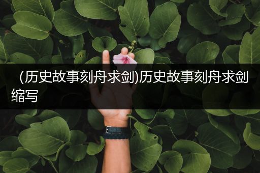 （历史故事刻舟求剑)历史故事刻舟求剑缩写